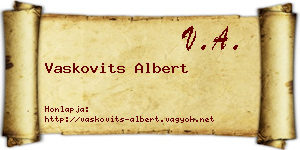 Vaskovits Albert névjegykártya