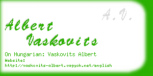 albert vaskovits business card